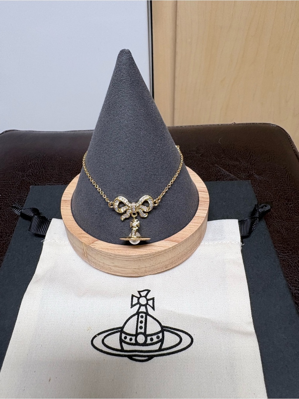 Necklace on display